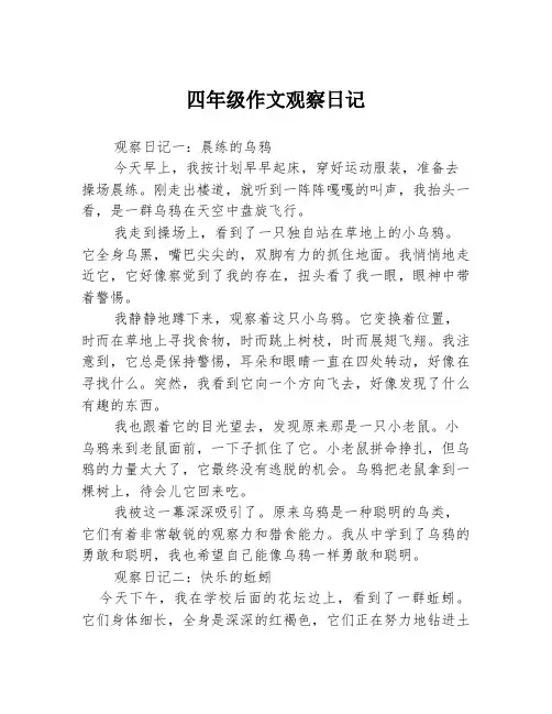 四年级作文观察日记