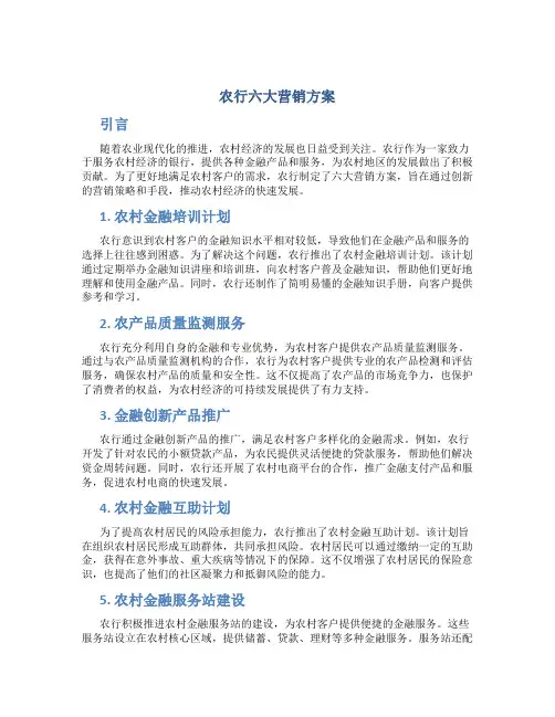 农行六大营销方案