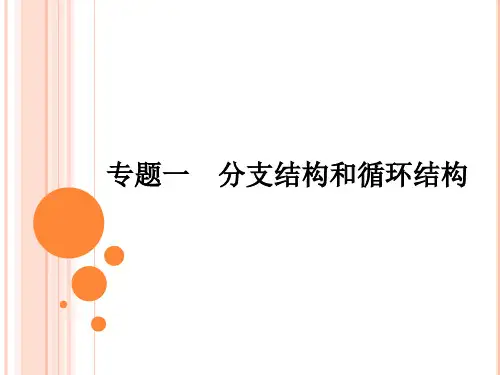 专题一 分支结构和循环结构