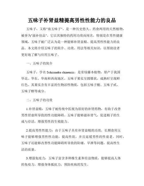 五味子补肾益精提高男性性能力的良品