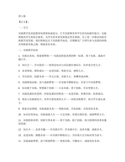 高校实践教学标语(3篇)