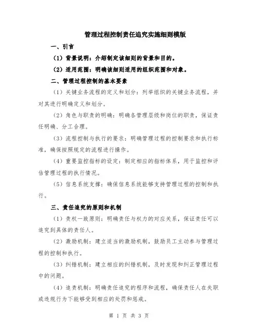 管理过程控制责任追究实施细则模版