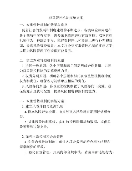 双重管控机制实施方案