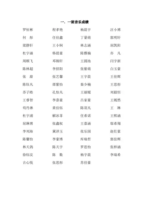 一年级学生名单