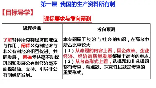 2023届一轮：必修2第1课  我国的生产资料所有制(森修改)