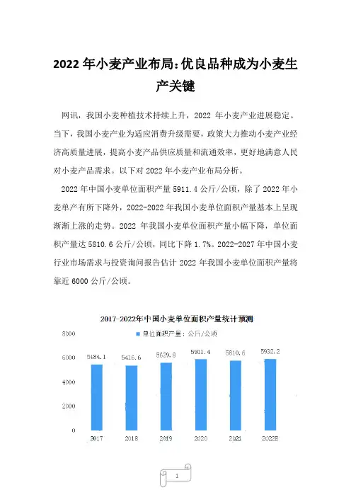 2023年小麦产业布局：优良品种成为小麦生产关键