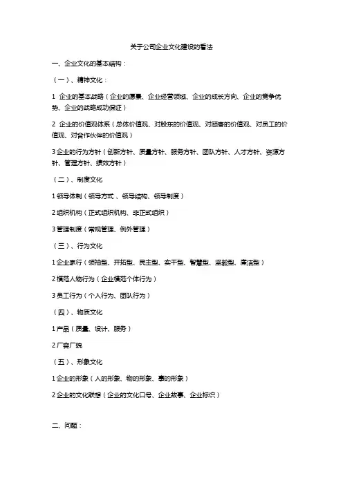 1企业文化建设的观点