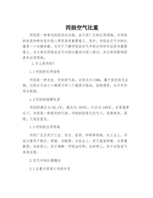 丙烷空气比重