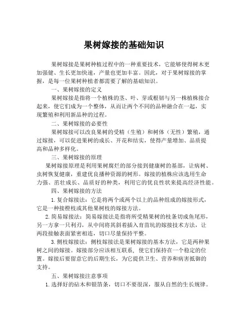 果树嫁接的基础知识
