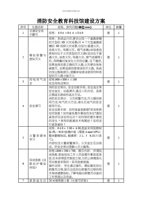 消防安全教育科技馆建设方案