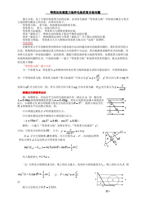 5.18(读背)等效法处理重力场和电场的复合场问题