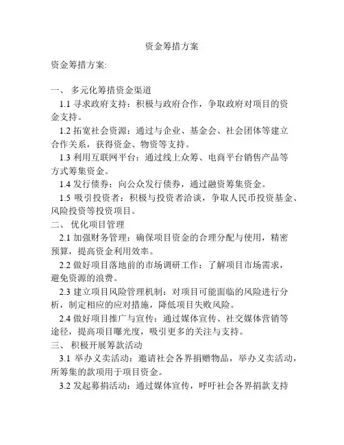 资金筹措方案