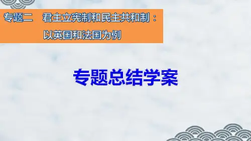 高中政治选修三精品课件：专题二 君主立宪制和民主共和制：以英国和法国为例(1)