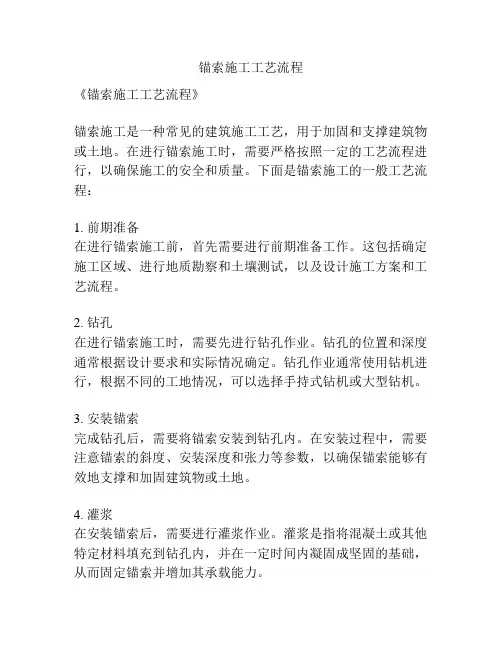 锚索施工工艺流程