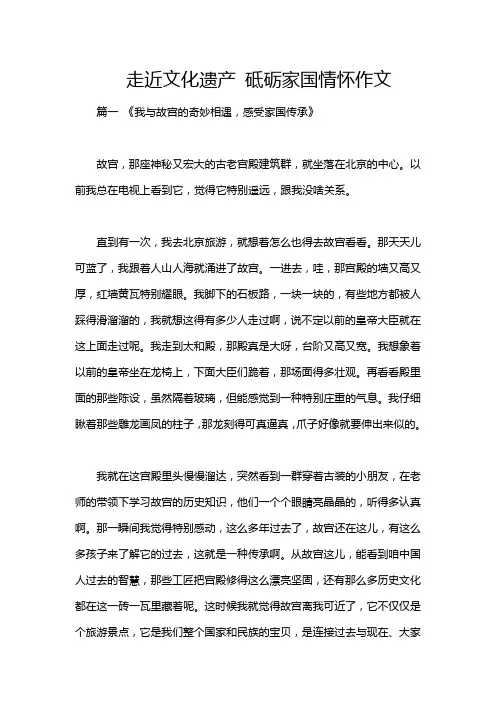 走近文化遗产 砥砺家国情怀作文