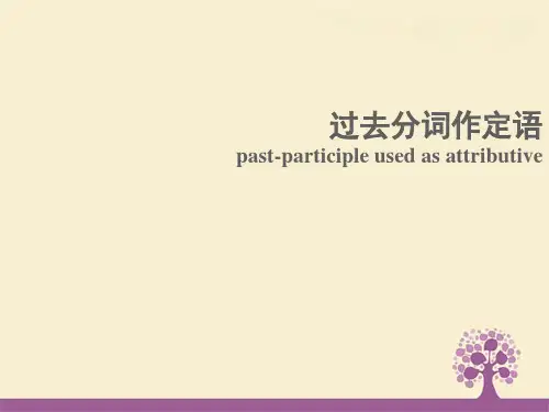 高考英语复习专题复习：过去分词作定语课件