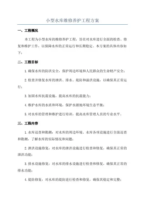 小型水库维修养护工程方案