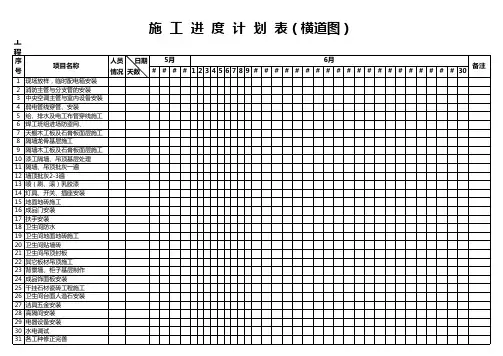 酒店装饰装修工程进度计划表