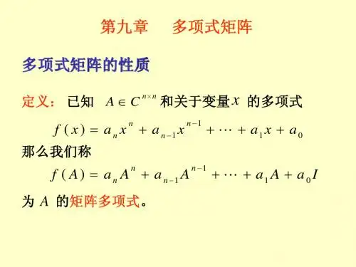 第九章__多项式矩阵