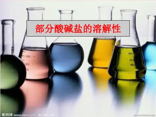 人教版初中化学九下复习课：部分酸碱盐的溶解性 课件精选课件