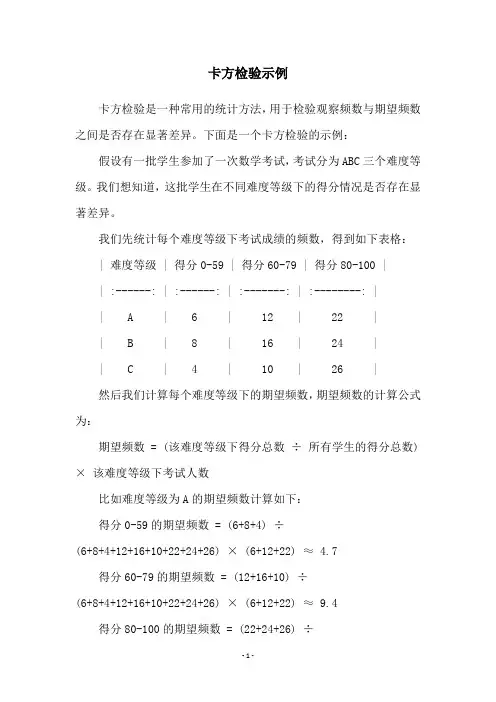 卡方检验示例