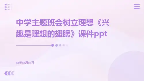 中学主题班会树立理想《兴趣是理想的翅膀》课件ppt