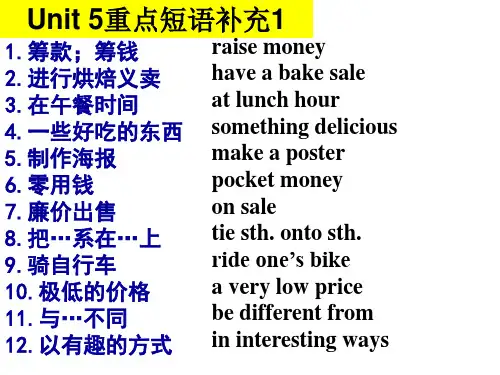 冀教版八年级下5-6单元重点短语