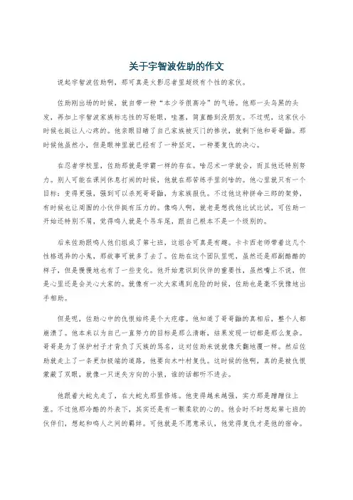 关于宇智波佐助的作文