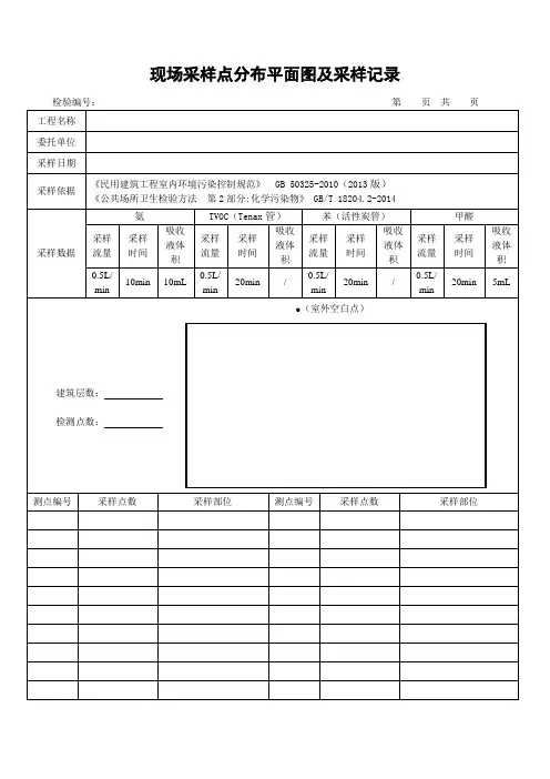 现场采样点分布平面图及采样记录