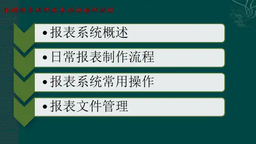 金蝶财务软件报表模块操作流程