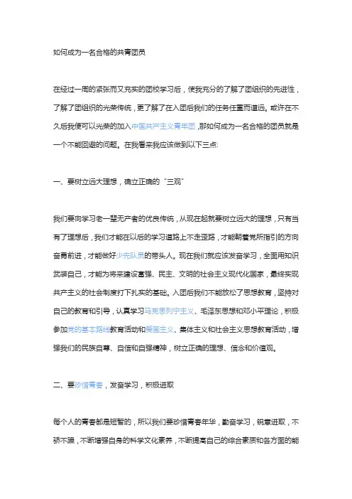 怎样做一名合格团员