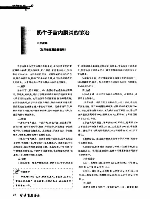 奶牛子宫内膜炎的诊治