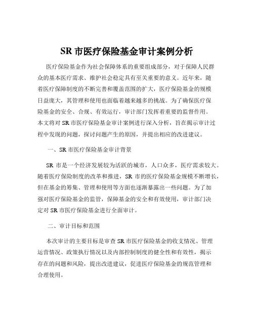 SR市医疗保险基金审计案例分析