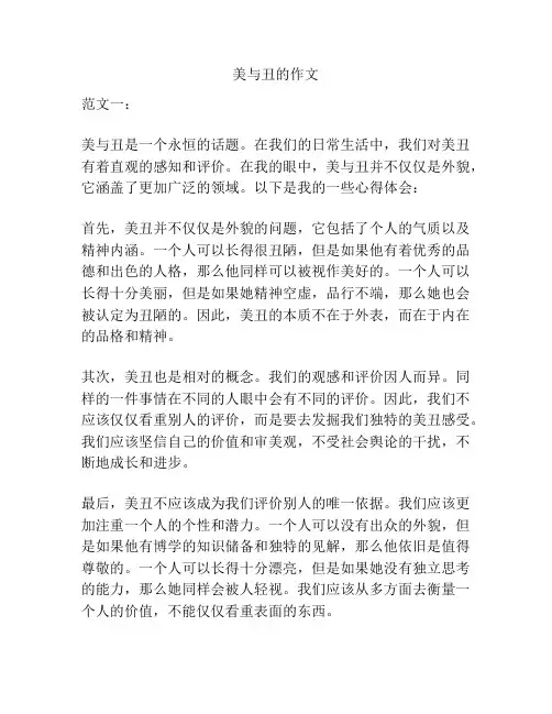 美与丑的作文