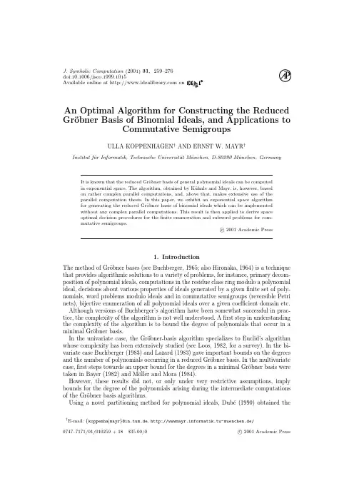An Optimal Algorithm for Constructing the Reduced Grobner Basis of Binomial Ideals