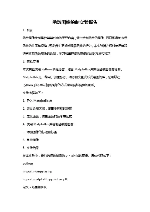 函数图像绘制实验报告