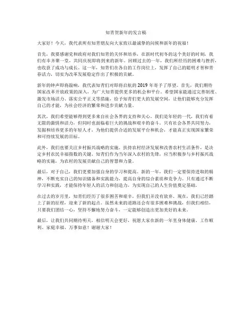 知青贺新年的发言稿