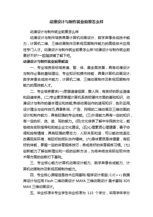 动漫设计与制作就业前景怎么样