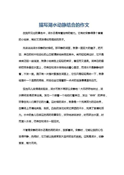 描写湖水动静结合的作文