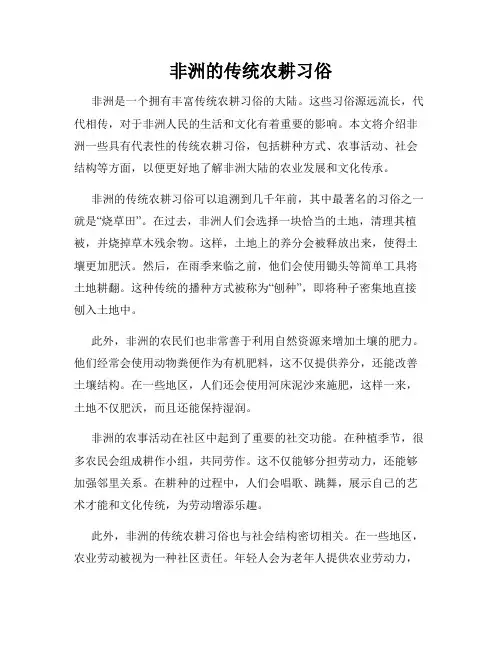 非洲的传统农耕习俗