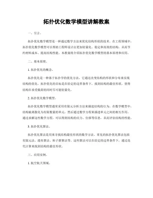 拓扑优化数学模型讲解教案