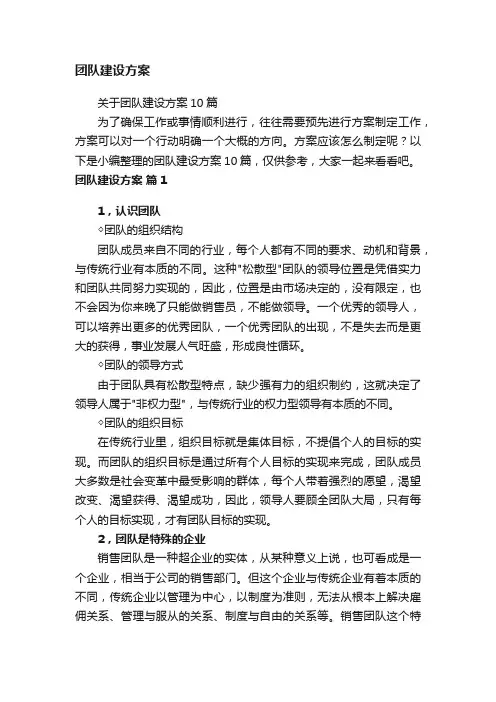 团队建设方案