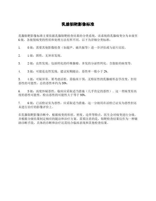 乳腺钼靶影像标准