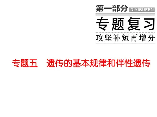 2020高中生物二轮复习(浙江专版)第一部分专题五  遗传的基本规律和伴性遗传