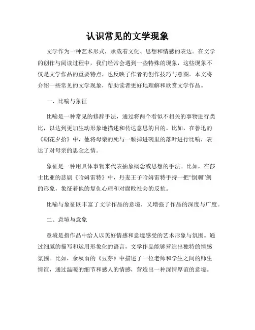 认识常见的文学现象