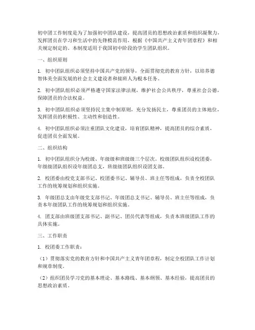初中团工作制度
