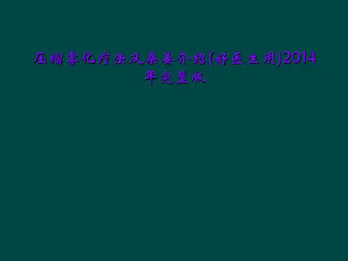 压缩雾化疗法及桑姜介绍(好医生用)2014年完整版