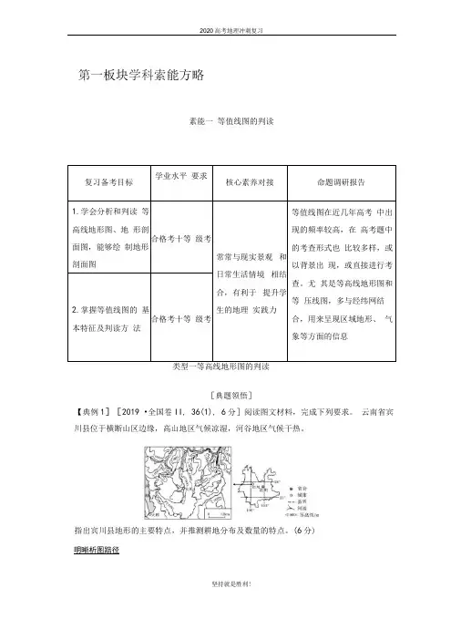 2020高考地理冲刺复习素能一等值线图的判读