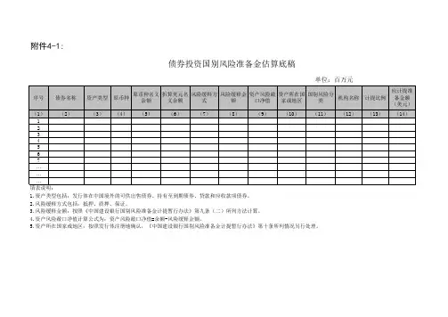 国别风险准备金估算表