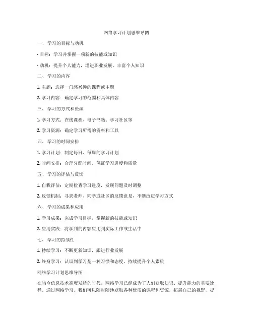 网络学习计划思维导图